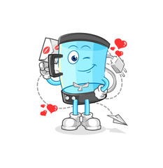 blender hold love letter illustration. character vector