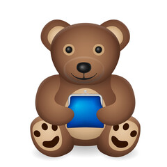 Teddy bear with retro purse