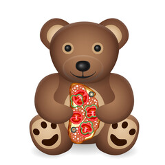 Teddy bear with sandwich