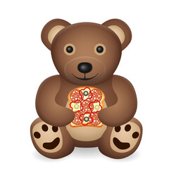 Teddy bear with sandwich