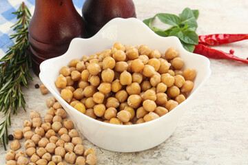 Boiled chickpea in the bowl