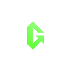 Arrow letter G technology media innovation finance marketing vector logo design