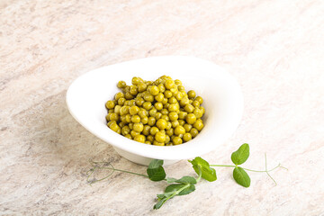 Marinated Green peas in the bowl