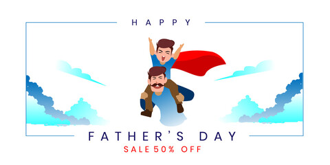 Father's Day poster or banner template for love dad concept. Vector illustration