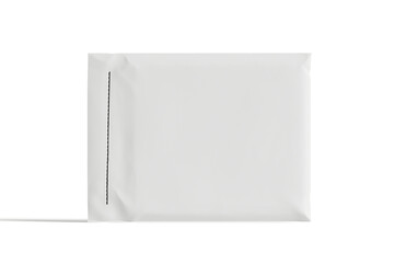 front view paper shipping envelopes packaging mockup illustration 3d render isolated on white background