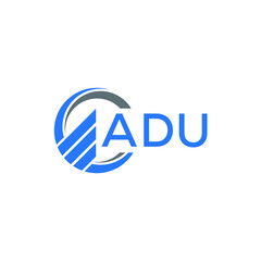ADU Flat accounting logo design on white  background. ADU creative initials Growth graph letter logo concept. ADU business finance logo design.
