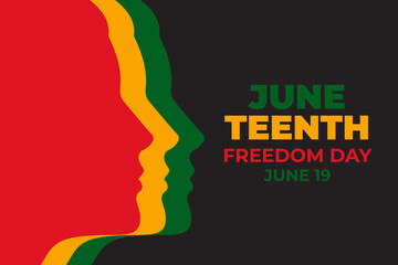Juneteenth African-American Freedom Independence Day. Freedom or Emancipation day. Design for Banner, Background and others. Vector illustration