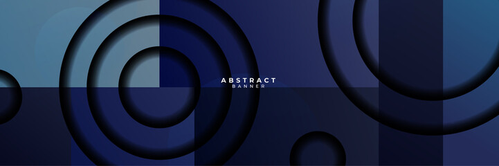 Dark blue abstract banner background