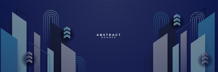 Dark blue abstract banner background