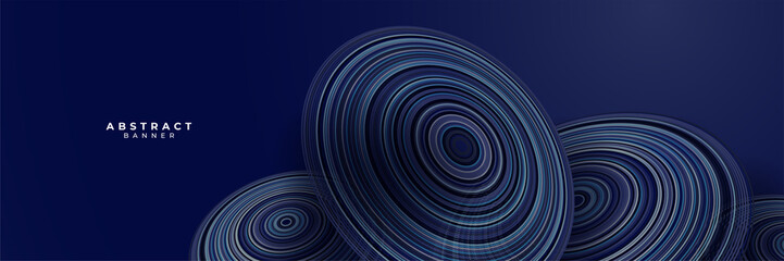Dark blue abstract banner background