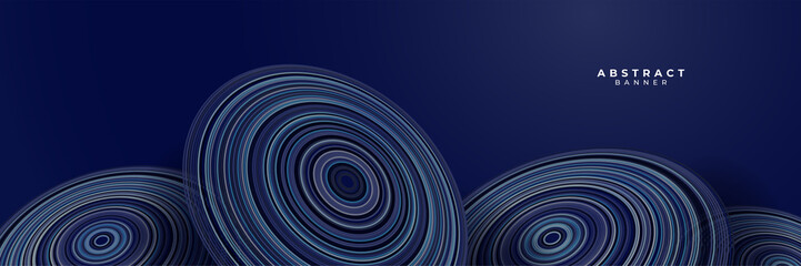 Dark blue abstract banner background