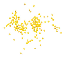 Millet groats isolated on a white background.