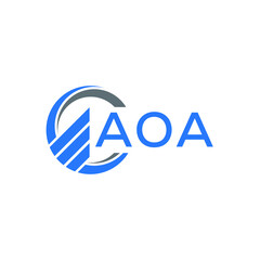 AOA Flat accounting logo design on white  background. AOA creative initials Growth graph letter logo concept. AOA business finance logo design.