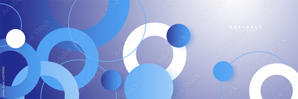 Wall mural blue abstract banner background