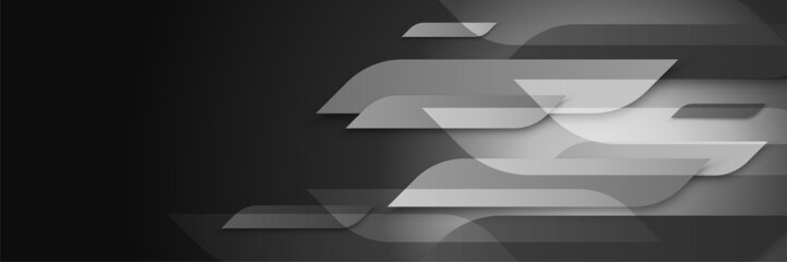 Black abstract banner background