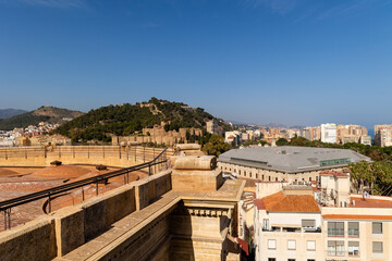 Aerial view of the city of Malaga from one of the city's tourist viewpoints