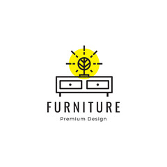 furniture concept line logo design vector graphic icon symbol illustration