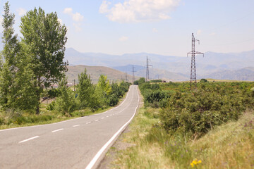 Fototapeta premium Road in the field, Armenia