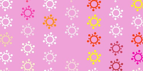 Light Pink, Yellow vector template with flu signs.