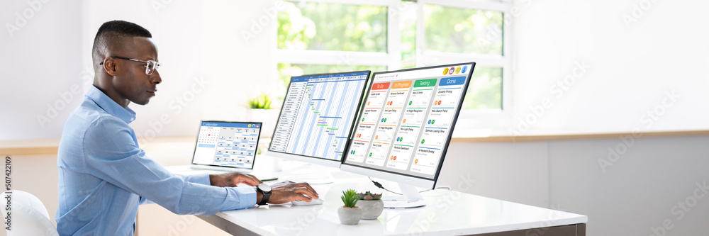 Poster gantt chart calendar schedule