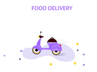 express delivery food logo icon vector template with motorbike