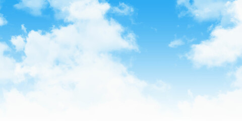 Beautiful White Clouds in Blue Sky. Cloud Background Summer