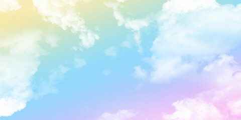 Cloud and sky with a pastel colored background and wallpaper, abstract sky background in sweet color. Sky and cloud background with a pastel colored