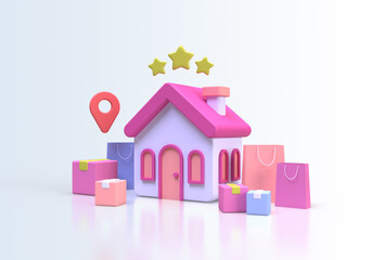 house for sale real estate concept illustration Landing page template for business idea concept background