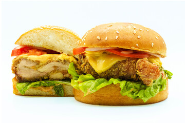 hamburger on white background