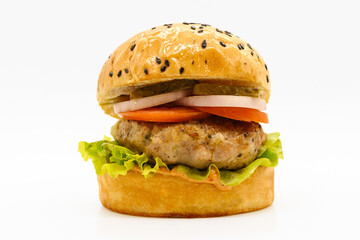 hamburger on white background