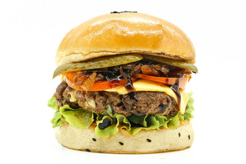 hamburger on white background