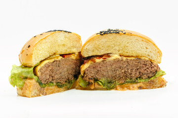 hamburger on white background