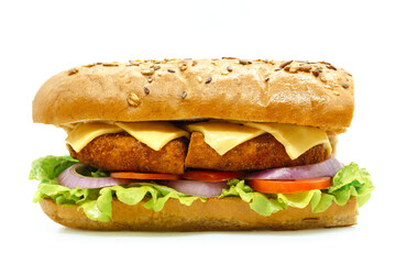 Baguette on White Background.