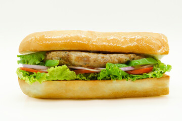 Baguette on White Background.