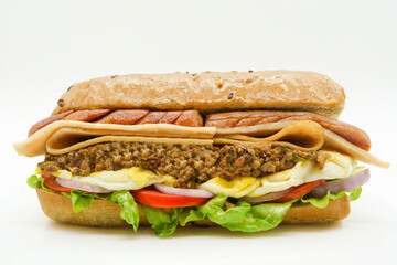Baguette on White Background.