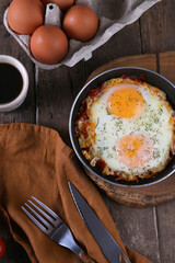 Breakfast with fried eggs