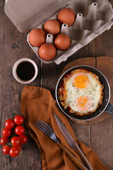 Breakfast with fried eggs