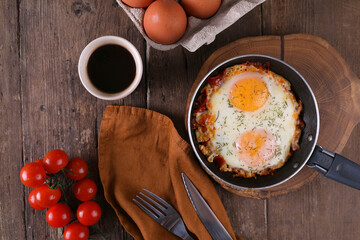 Breakfast with fried eggs
