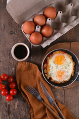 Breakfast with fried eggs