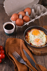 Breakfast with fried eggs
