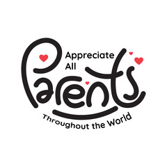 typography and quote Design for celebrating global day of parents.