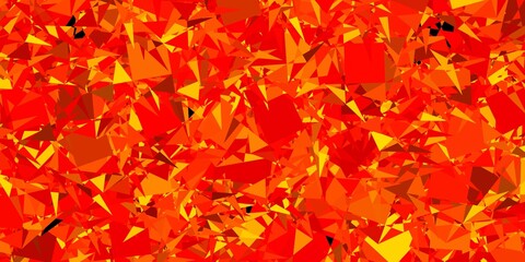 Dark Orange vector texture with random triangles.