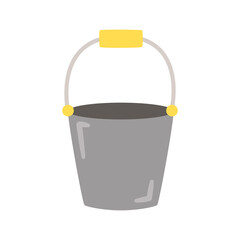 Vector illustration of steel pail on white background.
