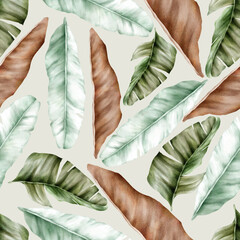 elegant seamless pattern tropical leaves design