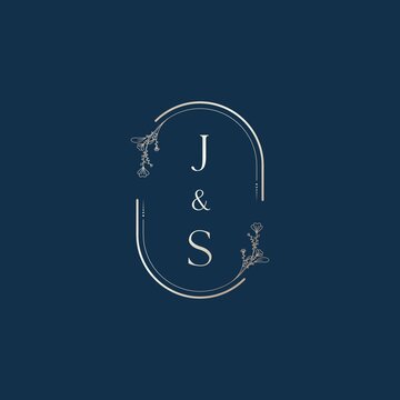 JS wedding invitational floral initial concept with high quality logo design