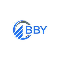 BBY Flat accounting logo design on white  background. BBY creative initials Growth graph letter logo concept. BBY business finance logo design.