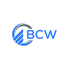 BCW Flat accounting logo design on white  background. BCW creative initials Growth graph letter logo concept. BCW business finance logo design.