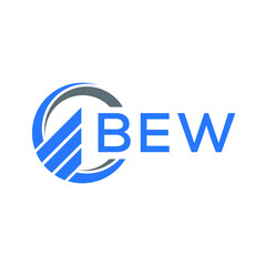 BEW Flat accounting logo design on white  background. BEW creative initials Growth graph letter logo concept. BEW business finance logo design.
