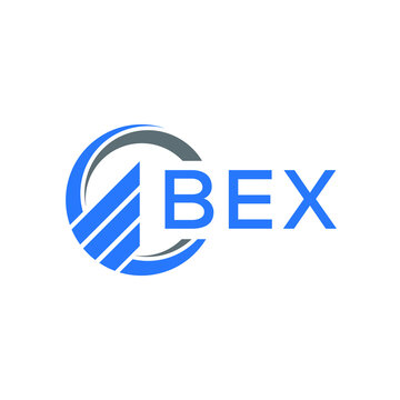 BEX Flat accounting logo design on white  background. BEX creative initials Growth graph letter logo concept. BEX business finance logo design.
