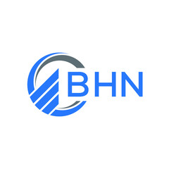 BHN Flat accounting logo design on white  background. BHN creative initials Growth graph letter logo concept. BHN business finance logo design.